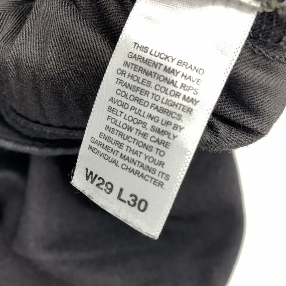 Lucky Brand 223 Straight Leg Denim Jeans Mens Size 29 X 30 Black Stretch